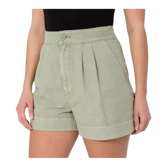 Joie NWT Women Flattering Pleated High Rise Subtle A-line Shorts XL Faded Cactus - Picture 14 of 15